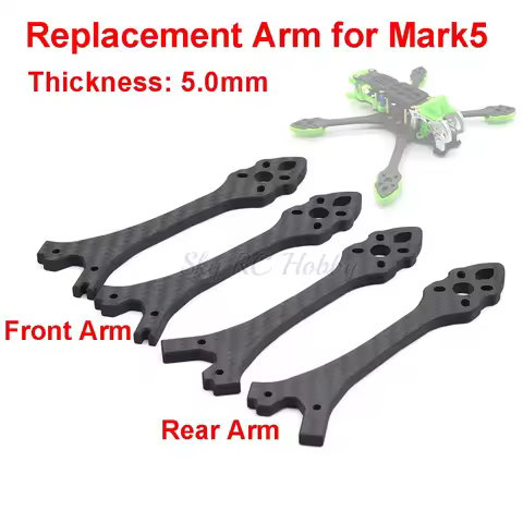 1/2/4PCS Carbon Fiber Replacement 5mm Arm Spare Parts For MARK5 Mark 5 5Inch FPV Mini Frame Drone Qu