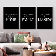 Minimalist Family Style Quotes Canvas Art Poster Prints Modern Black White Wall Decor Picture for Li