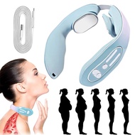 เครื่องนวดคอ พกพา USB Massager Device Intelligent Neck Massager With Heat Blue Hot Design