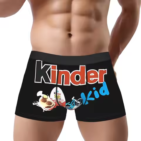Black Background Kinder surprise Underpants Breathbale Panties Male Underwear Comfortable Shorts Box