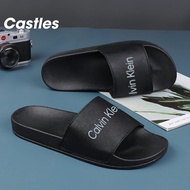 Calvin KLEIN Slide Sandals For Men Quality Slippers For Men And Women With Rubber /Eva Black Lightweight Anti Slip Waterproof CK Castles Official
