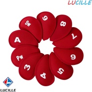 LUCILLE Golf Iron Headcover 3-SW 10 Pcs Golf Iron Covers Set Protective Accessories Iron Wedge Prote