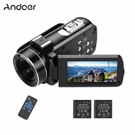 Andoer 4K Ultra HD Handheld DV Professional Digital Video Camera CMOS Sensor Camcorder with Hot Shoe for Mounting Microphone 3.0 Inch IPS Monitor Burst Shooting Anti-Shaking Function (Standard)
