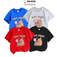 Áo Thun Cotton Trẻ Em CAPYBARA ART 4 Áo Thun Big Size từ 7-60kg 4 Màu áo Cotton 4 Chiều Chính Phẩm