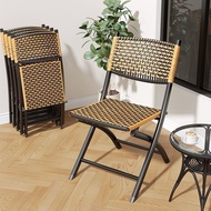 foldable rattan Chair Metal Furniture Rope Wicker Rattan Water Proof Outdoor Garden Chairs