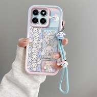 For Honor X7C Casing 3D Stereo Doll Luxury Silicone Shockproof Hand Rope For HonorX7C ALT-LX2 Phone