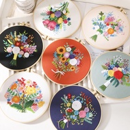 20cm diameter Cross-stitch/ simple DIY embroidery on circle hoop/.decorations of Hand bouquet