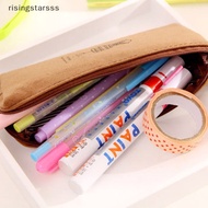 【RGSG】 Retro Linen Pencil Bag Students Paris Style Pencil Cases Stationery Material Office Supplies Hot