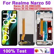 6.6 LCD สำหรับ Realme Narzo 50 4G 5G RMX3286 RMX3572หน้าจอ LCD RMX3571หน้าจอสัมผัสจอแสดงผลชุดประกอบด