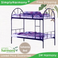 SHSB Solvenia Single Size / Solid Wood / Metal Bed / Katil Kayu + Besi / Double Decker Bed