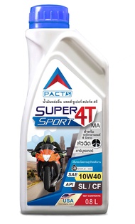 น้ำมันเครื่อง มอเตอร์ไซค์ 4T หัวฉีด - PACTS SUPER SPORT 4T 10W-40 API SL/CF JASO MA