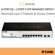 D-Link Managed Gigabit Switch 8 10/100/1000 Ports + 2 SFP Ports DGS-1210-10/H
