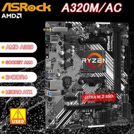 A320M Motherboard ASRock A320M/AC Socket AM4 support Ryzen 5 5600 5700 PRO 1200 4300G Athlon 220GE c