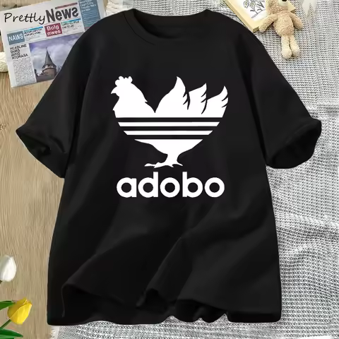 Funny Adobo Chicken T Shirt Women Cotton Short Sleeve Philippine Adobo T-shirt Harajuku Graphic T Sh
