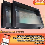 United Aluminum.co.id Bouven Zig Zag Air Ventilation Window Frosted Glass Black Size L60 x H40 0.4 0