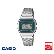 CASIO นาฬิกาข้อมือ CASIO รุ่น A158WEM-3DF สายสเตนเลส สีเขียวเข้ม