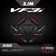 SYM VF3i 185 | MOTOR STICKER STRIPE BATMAN PURBA ( 21 ) CUSTOM DESIGN BODY STICKER