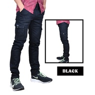 {Ready Stock} Men 6 Pockets Stretchable Slim Fit Cargo Working Long Pants