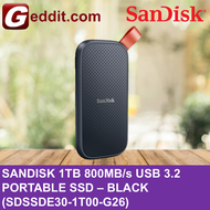 SANDISK 1TB / 2TB 800MB/s USB 3.2 PORTABLE SSD – BLACK (SDSSDE30-1T00-G26 / SDSSDE30-2T00-G26  )