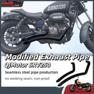 QJMOTOR SRV 250 Modified Exhaust Pipe Right-Side Dual Exit Straight-Through Producing Without Breaki