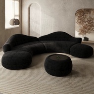 Chenille sofa Curved island sofa  Luxury designer sofa  Commercial reception sofa  Hotel lobby sofa 