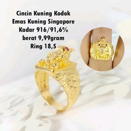 Cincin Kuning Katak emas kuning singapore kadar 916 380Ct Murah