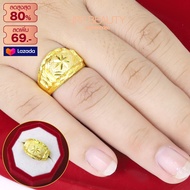 แหวนหุ้มทอง น้ำหนัก 2สลึง ไม่ลอก ไม่ดำ แหวน จิกเพชร แหวนทอง เครื่องประดับ ทองเหมือนแท้ ทองชุบ