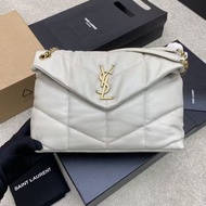 ✨YSL Saint Laurent louloupuffer小羊皮云朵包單肩斜挎包 女款 白色