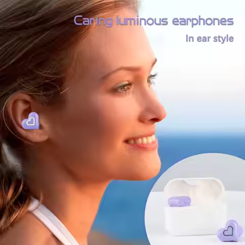 2024 New TWS Heartbuds Bluetooth 5.3 Wireless Headphones with Light For Ladies Heart Earphones Woman
