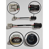 ALTERNATOR ADAPTOR HARNESS 3 PIN OVAL FEMALE PLUG TO 3 PIN ROUND MALE PLUG