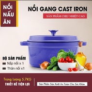 Molded cast iron pot - Non-scratch non-stick monolithic cast iron pot, used on induction cookers and ovens