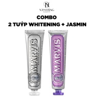 Combo of 2 Tubes of Marvis Whitening Mint Toothpaste 85ml & Jasmin Mint 85ML