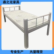 ST-🚢Hotel Standard Single Bed High-End Apartment Bed Steel Single-Layer Metal-Frame Bed School Thickened Single Iron Ber