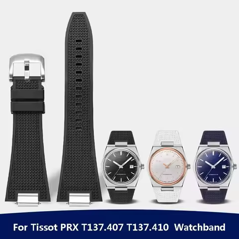 Quick release 27mm Silicone Watch Strap For Tissot PRX T137.407 T137.410 High Quality Fluorine Rubbe