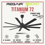 Regair Inovo Titanium 72 Ceiling Fan 8 Blades Remote Control 72 Inch Fan Kipas Siling Titanium 72"