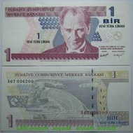 土耳其1新裡拉Lira2005年全新UNC外國錢幣保真紙鈔收藏Turkey彫版#紙幣#錢幣#外幣