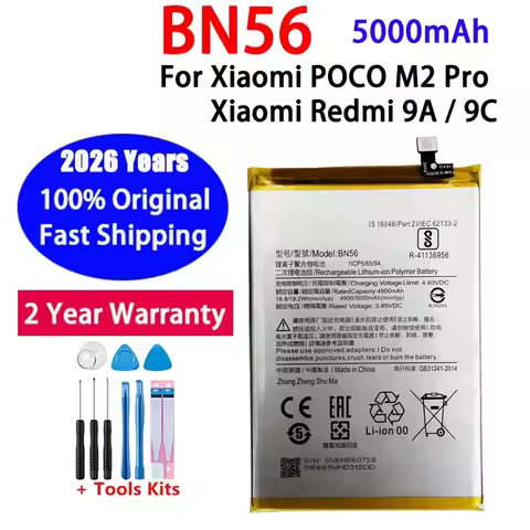 100% Original BN56 Battery For Xiaomi Redmi 9A/9C/POCO C3/RedMi 9AT/POCO C31/ REDMI 9i /REDMI 10A /R
