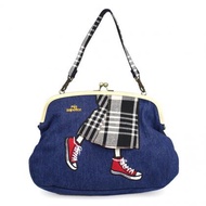AUTHENTIC Mis Zapatos Long Checker Skirt with Sneaker Sling Bag/ Tote Bag