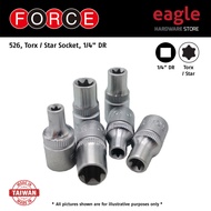 Force 526 Torx / Star Socket, 1/4" DR ( E4 ~ E16 )