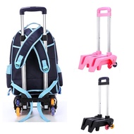 Foldable Students bag Trolley rod Cart 2/6 Wheels Trolley For Backpack School Luggage Bag Trolley