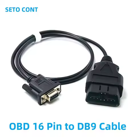 J1962 12V 24V OBD Cable 100 CM 16 Pin Male to DB9 Female VGA D-sub 9 Pin OBDII Adapter RS232 Serial 