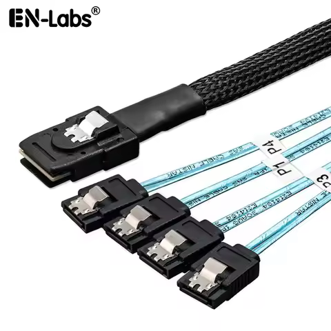 Mini SAS to SATA Hard Drive Adapter Cable 12G HD MiniSAS SFF-8643 SFF 8087 Controller to 4 x SATA Ta