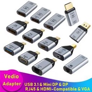 Usb C 型適配器公頭轉 USB/HDMI 兼容/DP/VGA/Mini DP/RJ45 母頭 4K/8k 60Hz