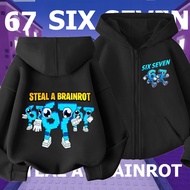 Children's Zip-Up Hoodie Cute Cartoon Pattern 67 Stealth AROT BRAIN ROBLOX