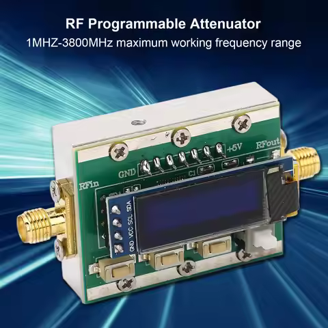 RF Programmable Attenuator 1‑3800MHz Digital Module 0‑31dB Adjustable 1dB Step Back CNC Shell PC Con