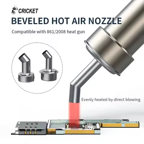 CRICKET Angle Hot Air Nozzle Compatible with Quick 861 2008 850 Series Heat Gun 4 5 6 8 10 12 mm Dir