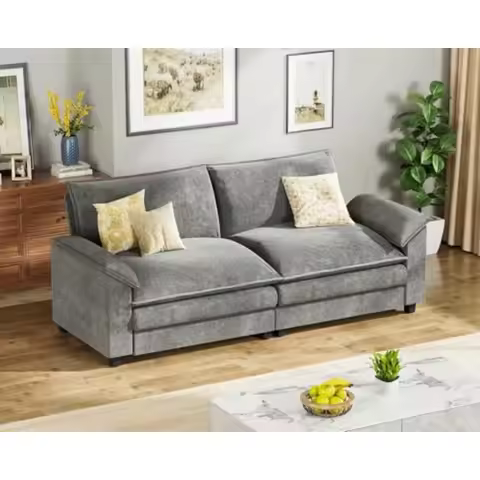 80" Modular Sectional Sofa, Loveseat Sofa Couch with Double-Layer Cushion, DIY Combination Chenille 