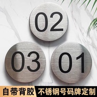 [Various Sizes Customization] Stainless Steel Table Number Plate Restaurant Number Plate Creative Un