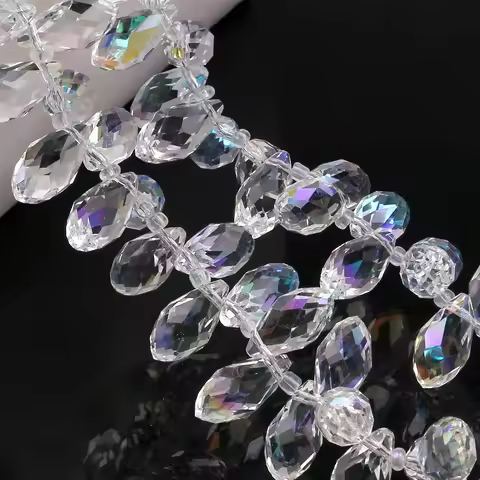 5x8 6x12 10x20 12x25mm Crystal Drop Pendant Teardrop Glass Beads For Jewelry DIY Making Needlework A