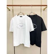T-shirt Prada/ T-shirt kasual Prada bercorak T-shirt pasangan T-shirt anti-kedut bernafas DYLJ